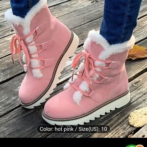 Cozy Pink Winter Boots with Plush Lining